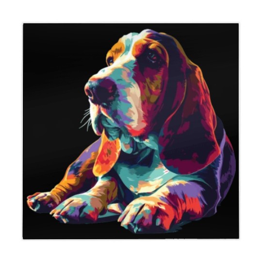Watercolor Colorful Basset Hound Mahjong Mats