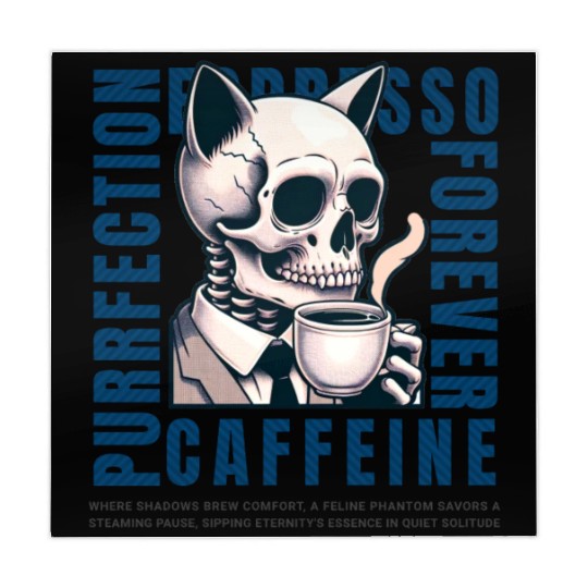 Cat Skull Caffeine Connoisseur - Eternal Coffee Mahjong Mats