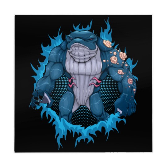 Whale Mutant With Halftone Background Mahjong Mats