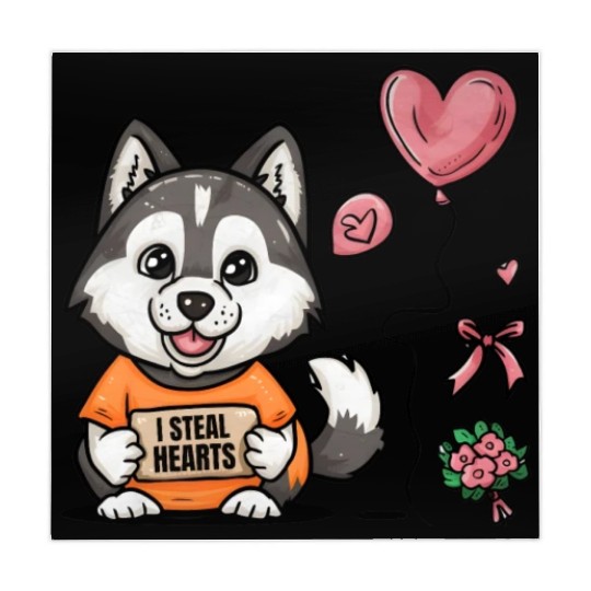 I STEAL HEARTS Cute Husky Mahjong Mats
