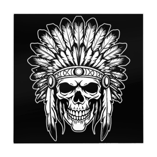 Indigenous Native American Skull Head Mahjong Mats