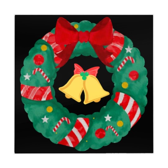Christmas Wreath with Bells Mahjong Mats