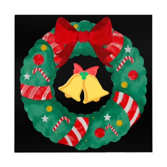 Christmas Wreath with Bells Mahjong Mats