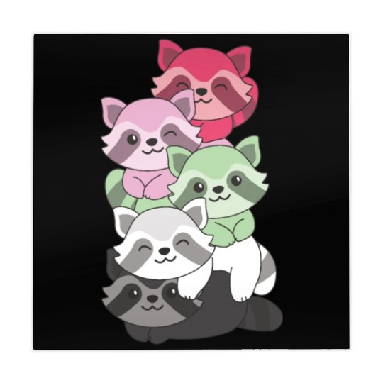 Recipromantic Flag Pride Lgbtq Cute Raccoon Mahjong Mats