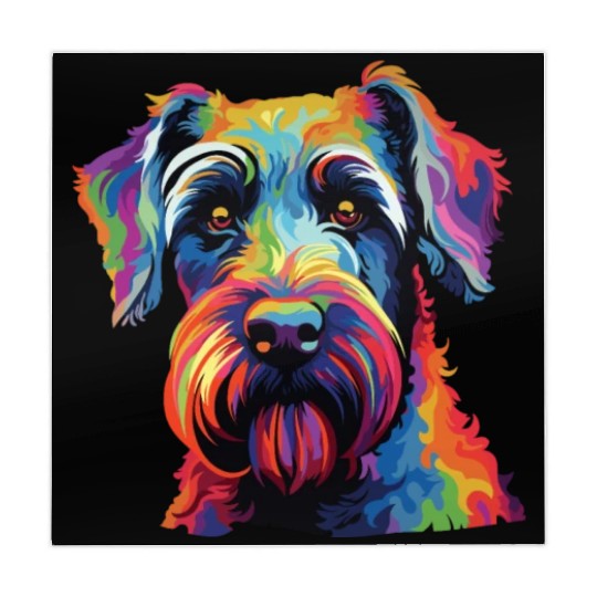 Watercolor Colorful Standard Schnauzer Mahjong Mats