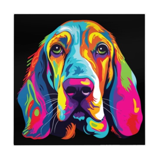 Watercolor Colorful Basset Hound Mahjong Mats