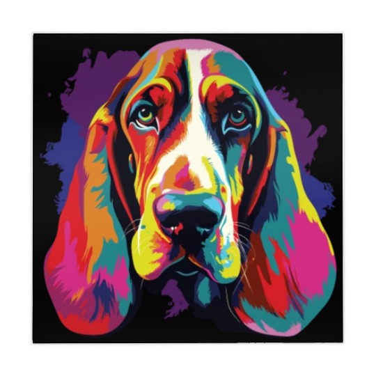 Watercolor Colorful Basset Hound Mahjong Mats