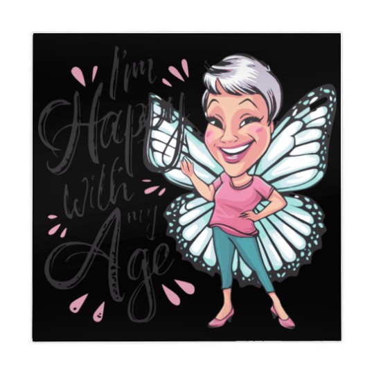 white mother butterfly I'm happy with my age Mahjong Mats