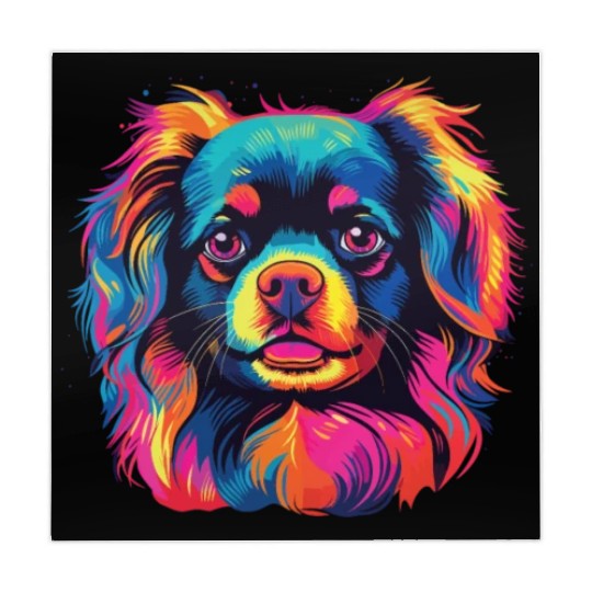 Watercolor Colorful Tibetan Spaniel Mahjong Mats