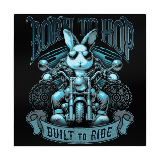 Born to Hop, Built to Ride Biker Style Bunny Mahjong Mats