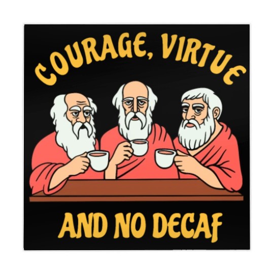 Greek Philosophers - Courage Virtue and No Decaf Mahjong Mats