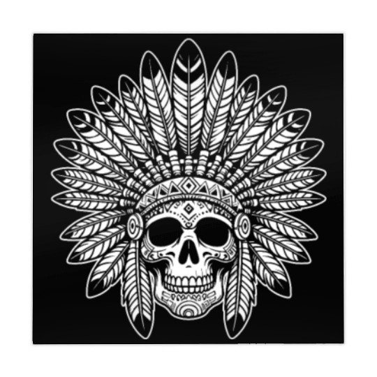 Indigenous Native American Skull Head Mahjong Mats
