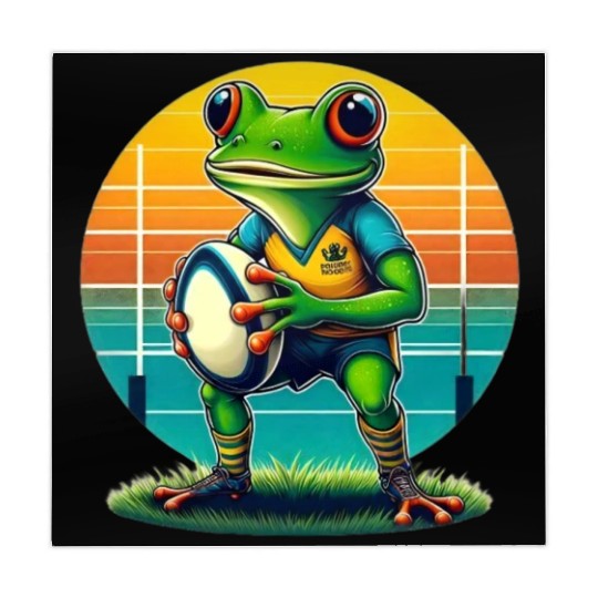 Funky Frog Playing Rugby Mahjong Mats