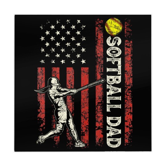 Softball Dad US Flag Gifts For Dad Men Patriotic Mahjong Mats