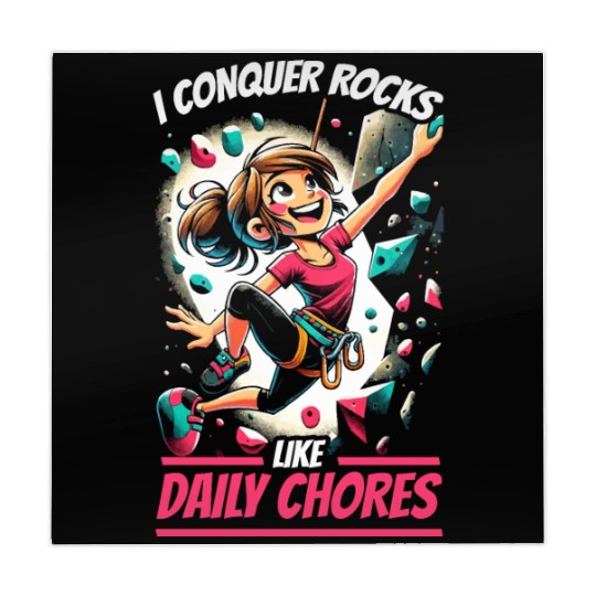 Bouldering Girl Boulderer Rock Climbing Wall Mahjong Mats