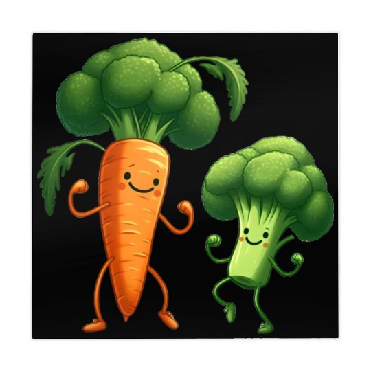 Carrot Dancing with Broccoli Mahjong Mats