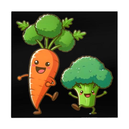 Carrot Dancing with Broccoli Mahjong Mats