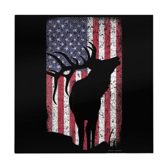 Elk Hunting Bugling Bull US Flag American Mahjong Mats