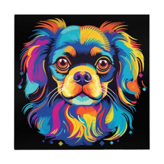 Watercolor Colorful Tibetan Spaniel Mahjong Mats