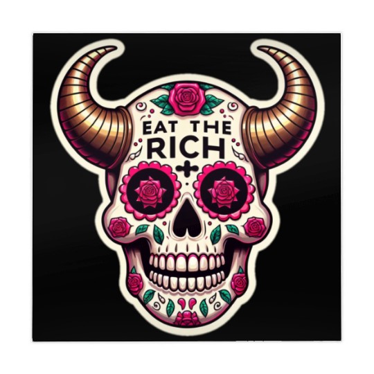 Horned Sugar Skull, eat the rich skull Mahjong Mats