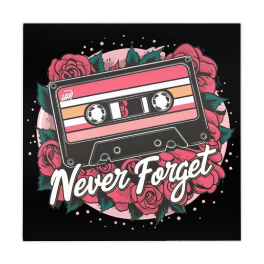 A cassette tape colored with roses never forget Mahjong Mats