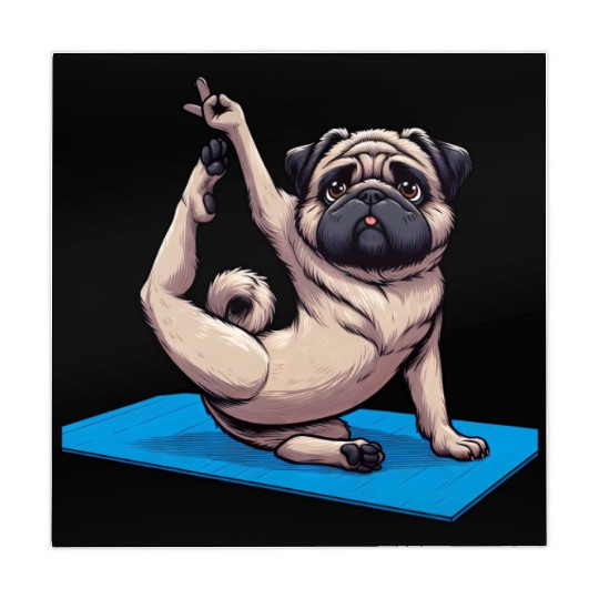 Funny Pug: Yoga & Quirky Meditation Mahjong Mats