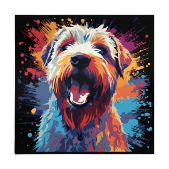 Watercolor Colorful Smooth-haired Fox Terrier Mahjong Mats