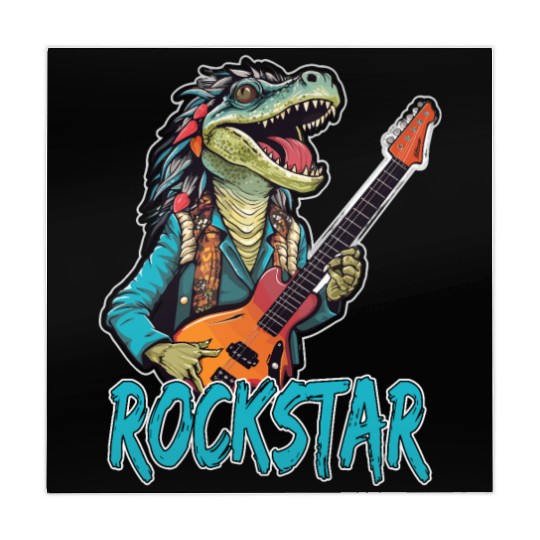 Rockstar Reptile Musician with Electric Guitar Mahjong Mats