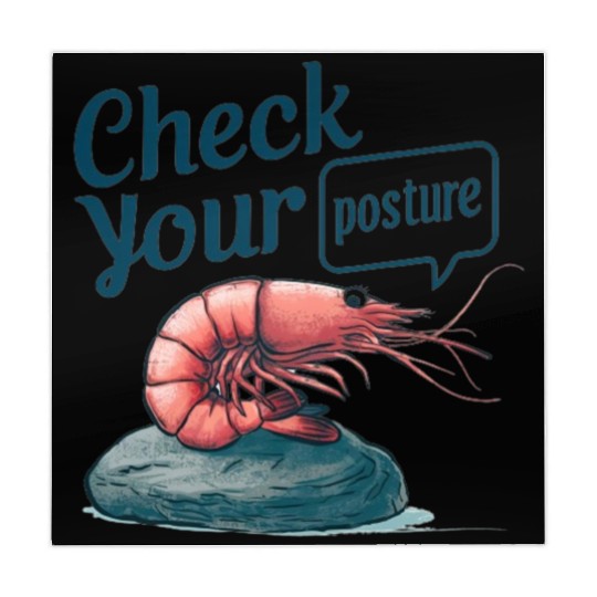 Funny Shrimp "Check Your Posture" Mahjong Mats