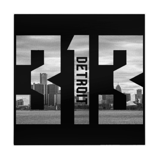 Detroit Michigan 313 Area Code Skyline Mahjong Mats