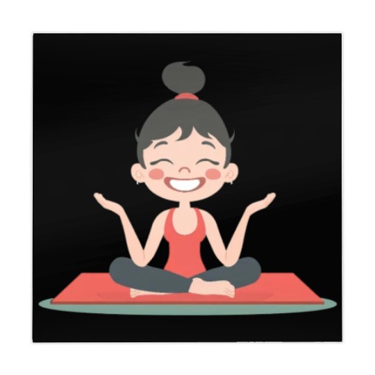 Serene Yoga Pose Smiling Character Mahjong Mats