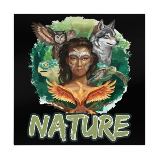 Nature-Inspired Wolf Owl Turtle Phoenix Woman Mahjong Mats