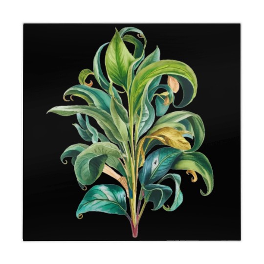 Watercolor Plant Hand Painted Mahjong Mats