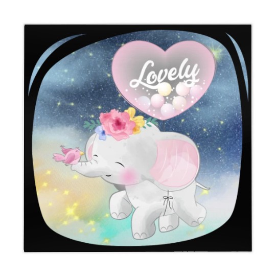 Lovely Elephant And Bird Walking Up Using Balloon Mahjong Mats