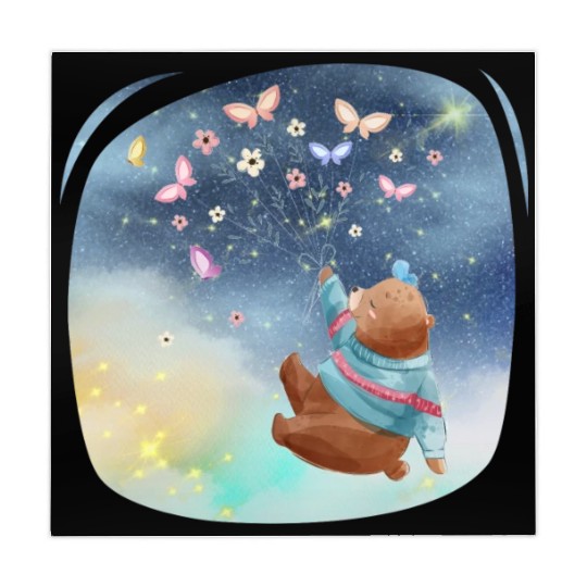 Teddy Bear Up To Sky Using Butterfly Excited Mahjong Mats