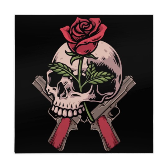 Skeleton Roses Guitar Skull Roses Guns Mahjong Mats