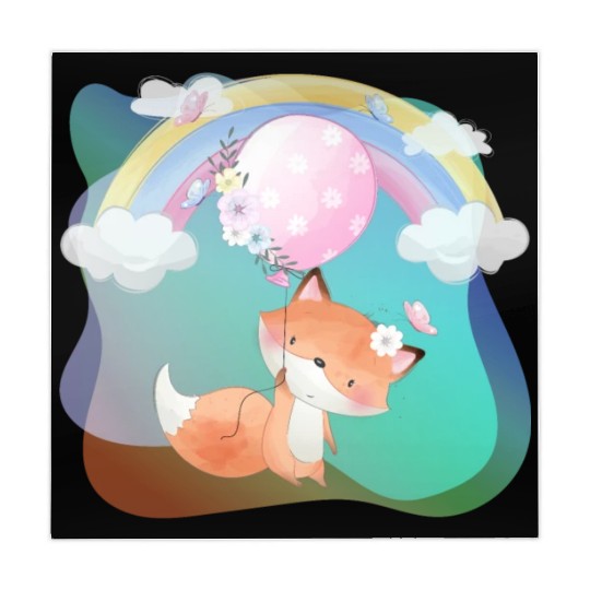 Smile Fox Flying in Sky Using Balloon Butterfly Mahjong Mats