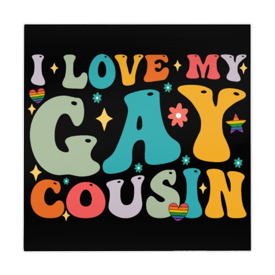 I Love My Gay Cousin Family LGBTQ Pride Groovy Mahjong Mats