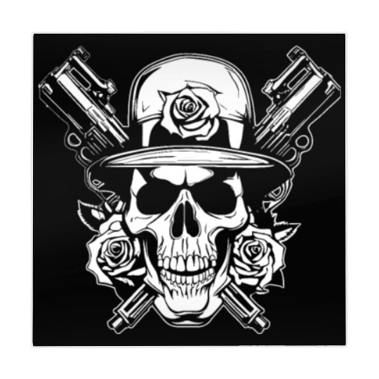Skeleton Roses Guitar Skull Roses Guns Mahjong Mats