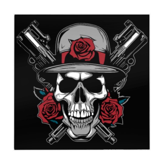 Skeleton Roses Guitar Skull Roses Guns Mahjong Mats
