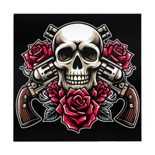 Skeleton Roses Guitar Guns Skull Roses Mahjong Mats