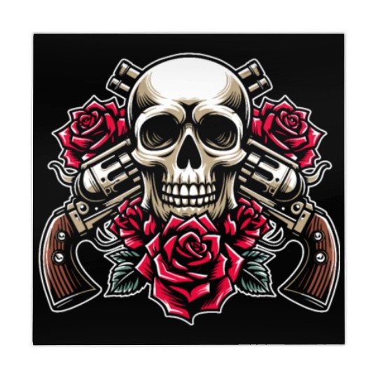 Skeleton Roses Guitar Guns Skull Roses Mahjong Mats