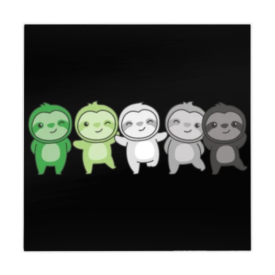 Aromantik Flag Pride Lgbtq Cute Sloth Mahjong Mats