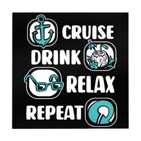 Cruise Drink Relax Repeat Cruise Ship Cruise Mahjong Mats