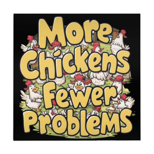 More Chickens Fewer Problems Yellow Text Mahjong Mats