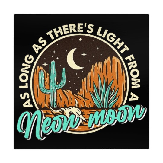 Neon Moon Cactus Country Mountain Western Cow Mahjong Mats