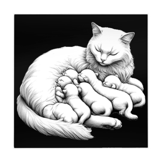 Breastfeeding Mother Cat Mahjong Mats