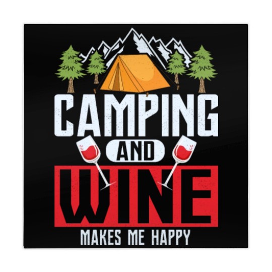 Camping and wine makes me happy Camper Outdoor Mahjong Mats