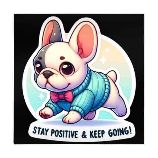 Stay Positive French Bulldog Motivational Words Mahjong Mats