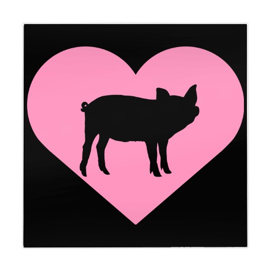 I Love Pigs pig heart piggy piglet silhouette Mahjong Mats
